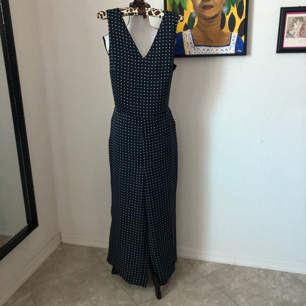Banana Republic Navy Polka-dot Jumpsuit